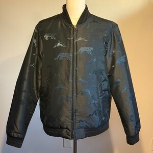 Scotch Soda Amsterdam RARE Bomber Varsity Jacket | Reflective Mountain Leopard